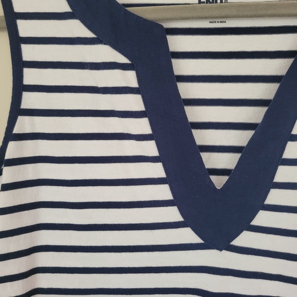 Lands End Cotton Jersey Sleeveless Swim Cover-Up Striped Dress Small - Picture 4 of 6